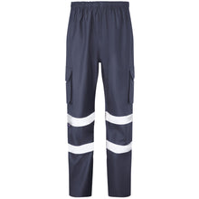 Load image into Gallery viewer, LEO APPLEDORE NAVY HI VIZ WET LEGGINGS WATERPROOF TROUSERS