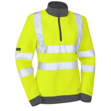 Load image into Gallery viewer, LEO ELBERRY ECO LADIES 1/4 ZIP SWEATSHIET HI VIZ YELLOW