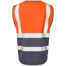 Load image into Gallery viewer, LEO - LYNTON - ORANGE NAVY - ISO 20471 CLASS 2 EXECUTIVE HI VIZ VEST W11-O