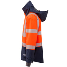 Load image into Gallery viewer, LEO DARTMOOR ORANGE NAVY ECO 10K PERFORMANCE INDUSTRIAL WATERPROOF HI VIZ JACKET