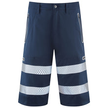 Load image into Gallery viewer, LEO - KINGSLEY - NAVY - HI VIZ WORK TROUSER SHORTS