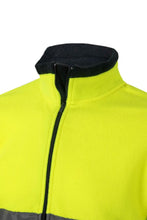 Load image into Gallery viewer, HI VIZ FLEECE JACKET FULL ZIP YELLOW NAVY