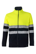 Load image into Gallery viewer, HI VIZ FLEECE JACKET FULL ZIP YELLOW NAVY