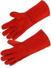 Load image into Gallery viewer, SINGER-SAFETY 51EP15 RED SPLIT WELDER GAUNLET GLOVE 35CM