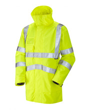 Load image into Gallery viewer, LEO - A04-Y-CLOVELLY ISO 20471 C;ASS 3 BREATHABLE WATERPROOF HI VIZ JACKET YELLOW