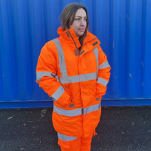 Load image into Gallery viewer, LEO - CHERISTOW - ORANGE - WOMAN'S PADDED WATERPROOF HI VIZ JACKET 4K L01-O-LEO