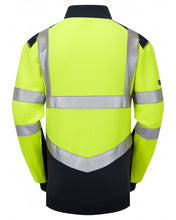 Load image into Gallery viewer, LEO - SS08- TAPELEY ISO 20471 CLASS 2 ECO 1/4 ZIP SWEATSHIRT YELLOW - NAVY