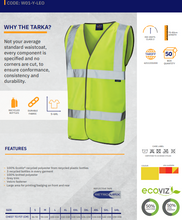 Load image into Gallery viewer, LEO TARKA YELLOW HI VIZE ECO VELCRO VEST CLASS 2