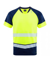 Load image into Gallery viewer, LEO T16-Y/NP - FORDA ECO YELLOW NAVY HI VIZ T- SHIRT