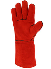 Load image into Gallery viewer, SINGER-SAFETY 51EP15 RED SPLIT WELDER GAUNLET GLOVE 35CM