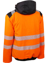 Load image into Gallery viewer, SINGER BERGO - ORANGE WATERPROOF HI VIZ PADDED BOMBER JACKET