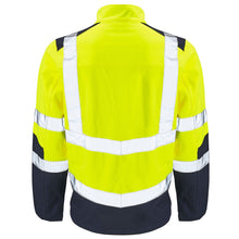 Load image into Gallery viewer, Supertouch Hi Vis 2 Tone Yellow Navy Softshell Jacket