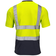 Load image into Gallery viewer, SUPERTOUCH HI VIZ YELLOW NAVY T SHIRT