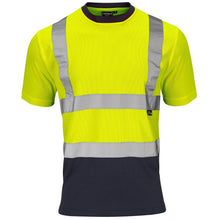 Load image into Gallery viewer, SUPERTOUCH HI VIZ YELLOW NAVY T SHIRT