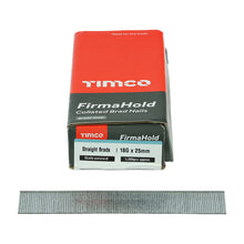 Load image into Gallery viewer, TIMCO FirmaHold 18G X 25MM Collated Brad Nails Straight Galvanised (5000)