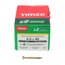 Load image into Gallery viewer, TIMCO 40 x 40 C2 Premium Industrial Twin Cut Screws PZ Screw (200)