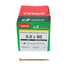 Load image into Gallery viewer, TIMCO C2 Strong-Fix Multi-Purpose Premium Screws - PZ - Double Countersunk - Yellow 5.0 x 80