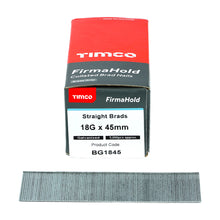Load image into Gallery viewer, TIMCO FirmaHold 18G X 45MM Collated Brad Nails Straight Galvanised (5000)