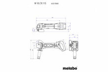 Load image into Gallery viewer, METABO W18 LTX 115 18V 4.1/2IN ANGLE GRINDER BODY ONLY AND METALOC 602170840