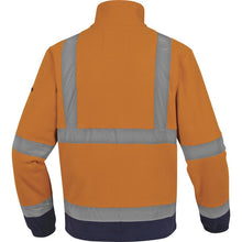 Load image into Gallery viewer, DELTAPLUS ZENITH HIGH VISIBILITY FLEECE JACKET, FLUORESCENT ORANGE-NAVY BLUE