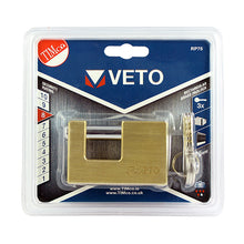 Load image into Gallery viewer, Brass Rectangular Padlock 75mm