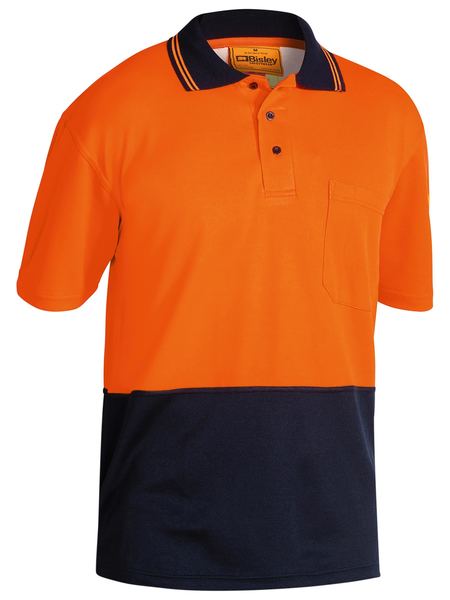 BISLEY - HI VIS POLO SHIRT - Orange and Navy