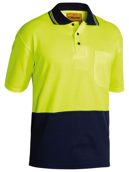 BISLEY - HI VIS POLO SHIRT - Yellow and Navy