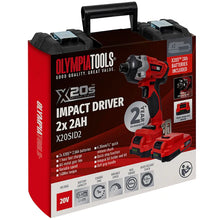 Load image into Gallery viewer, Olympia X20SID2 X20S 20V Impact Driver with 2 x 2.0Ah Batteries &amp; Charger in Case

