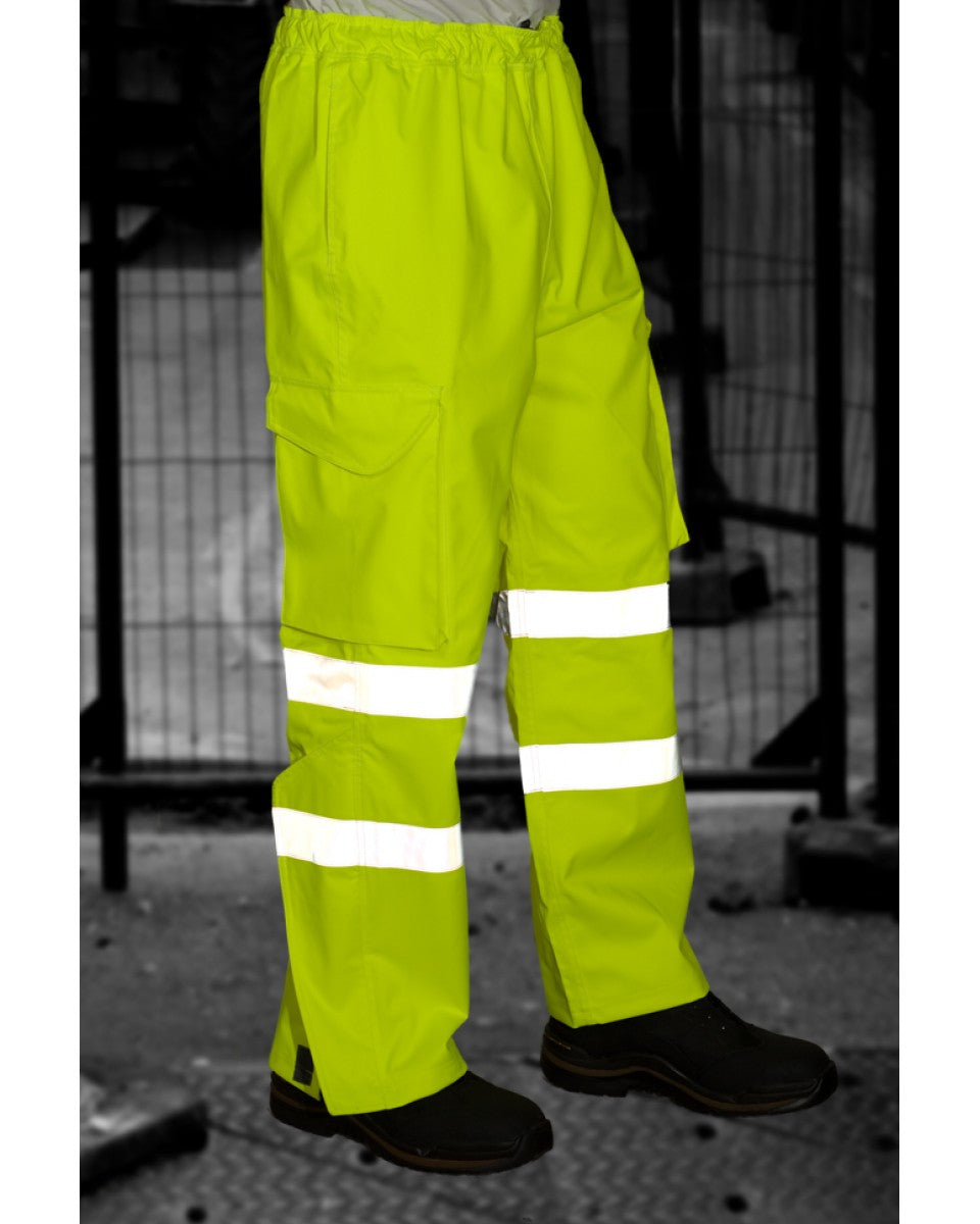 LEO L02 - YELLOW - INSTOW ISO20471 CLASS 1 HI VIX BREATHABLE WATERPROOF LEGGINS