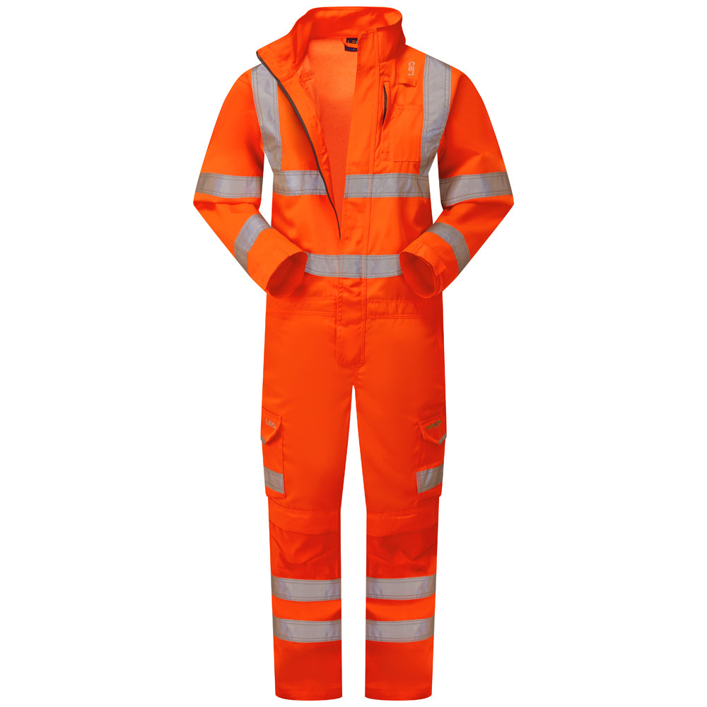 LEO- MOLLAND -  ORANGE - RAILSPEC - HI VIZ INDUSTRIAL HEAVY DUTY COTTON OVERALL