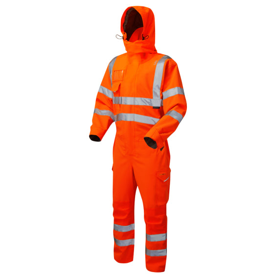 LEO WATERTOWN EcoViz 10KX Performance+ Breathable Stretch COVERALL ORANGE HI VIZ