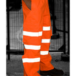 LEO L02 - ORANGE - INSTOW ISO20471 CLASS 1 HI VIX BREATHABLE WATERPROOF LEGGINS