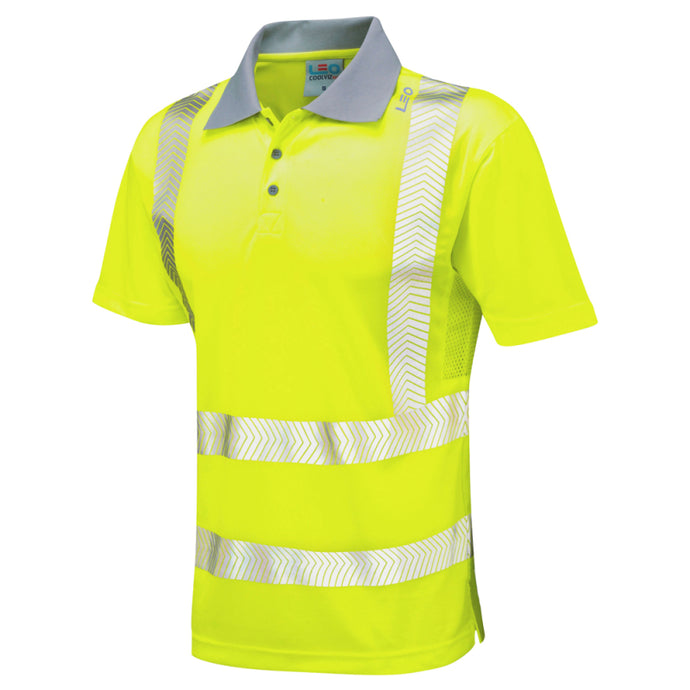 LEO WOOLACOOMBE HI VIZ  EC0 YELLOW POLO SHIRT