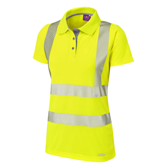 LEO - YELLOW - PIPPACOTT  ECO HI VIZ PERFORMANCE WOMENS POLO SHIRT PL03