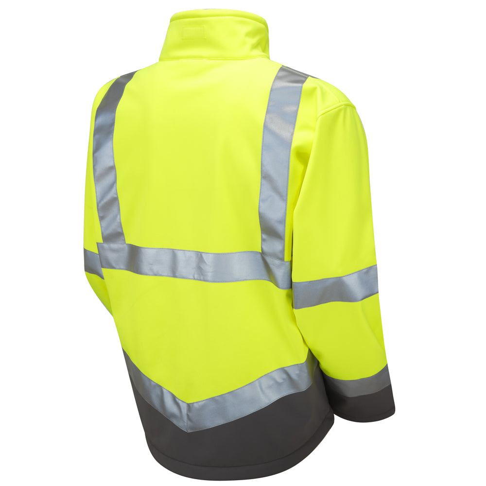 LEO - BUCKLAND - YELLOW - ISO 20471 CLASS 3 HI VIZ SOFTSHELL WORK JACKET
