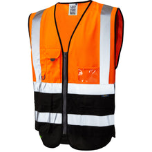 Load image into Gallery viewer, LEO LYNTON ISO 20471 CLASS 2 EXECUTIVE HI VIZ VEST ORANGE - BLACK W11-O
