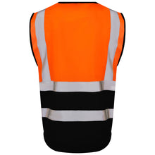 Load image into Gallery viewer, LEO LYNTON ISO 20471 CLASS 2 EXECUTIVE HI VIZ VEST ORANGE - BLACK W11-O
