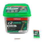 TIMCO C2 3.5 X 25 TUB  C2 Premium Industrial Twin Cut Screws  PZ Yellow