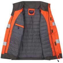 Load image into Gallery viewer, LEO - CHIVENOR - ORANGE -  ISO 20471 CLASS 3 HI VIZ WATERPROOF BOMBER JACKET
