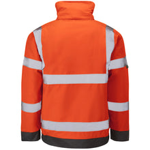 Load image into Gallery viewer, LEO - CHIVENOR - ORANGE -  ISO 20471 CLASS 3 HI VIZ WATERPROOF BOMBER JACKET
