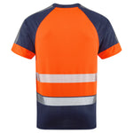 LEO T16 - ORANGE  NAVY - FORDA - ECO HI VIZ HIGH PROFORMANCE T- SHIRT