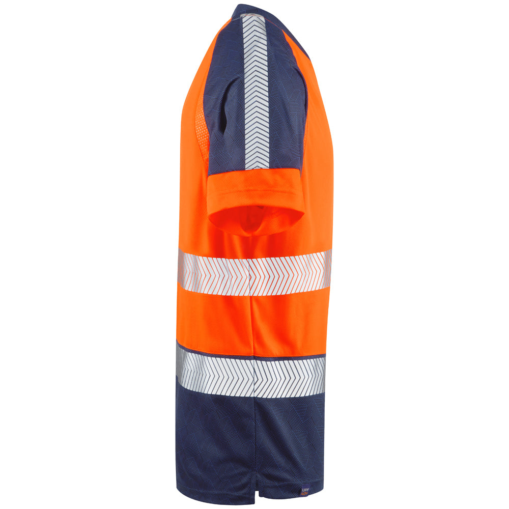 LEO T16 - ORANGE  NAVY - FORDA - ECO HI VIZ HIGH PROFORMANCE T- SHIRT