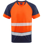 LEO T16 - ORANGE  NAVY - FORDA - ECO HI VIZ HIGH PROFORMANCE T- SHIRT