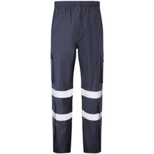 Load image into Gallery viewer, LEO APPLEDORE NAVY HI VIZ WET LEGGINGS WATERPROOF TROUSERS
