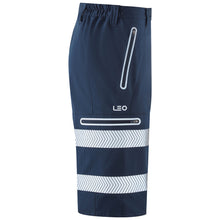 Load image into Gallery viewer, LEO - KINGSLEY - NAVY - HI VIZ WORK TROUSER SHORTS
