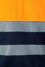Load image into Gallery viewer, HI VIZ SWEATER 1/4 ZIP SEGMENTED TAPE ORANGE NAVY
