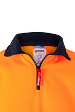 Load image into Gallery viewer, HI VIZ SWEATER 1/4 ZIP SEGMENTED TAPE ORANGE NAVY

