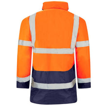 Load image into Gallery viewer, SUPERTOUCH HI VIZ ORANGE NAVY PARKA WATERPROOF PADDED JACKET
