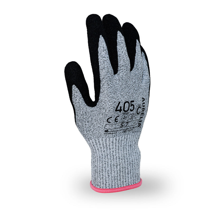 AURELIA  -403 - CUF F - HIGH PERFORMANCE 13gg HPPE PLUS CUT RESISTANT SAFETY GLOVE WITH GREY PU COATING