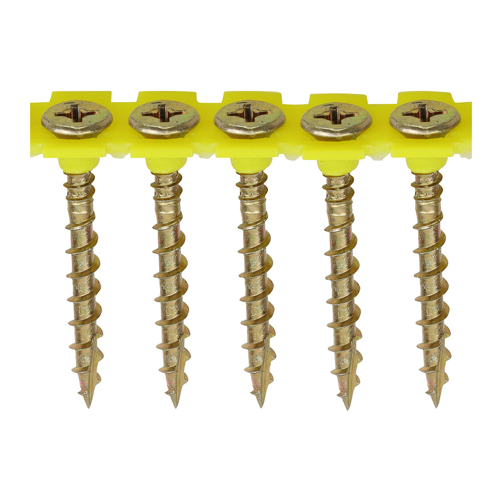 Solo Collated Chipboard & Woodscrews - PH - Double Countersunk - Yellow 4.2 x 40MM